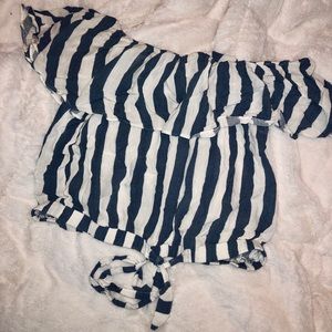 American eagle Off the shoulder striped blouse